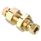 Tube to Tube - Bulkhead - Brass Flareless Tube Fitting, Impulse